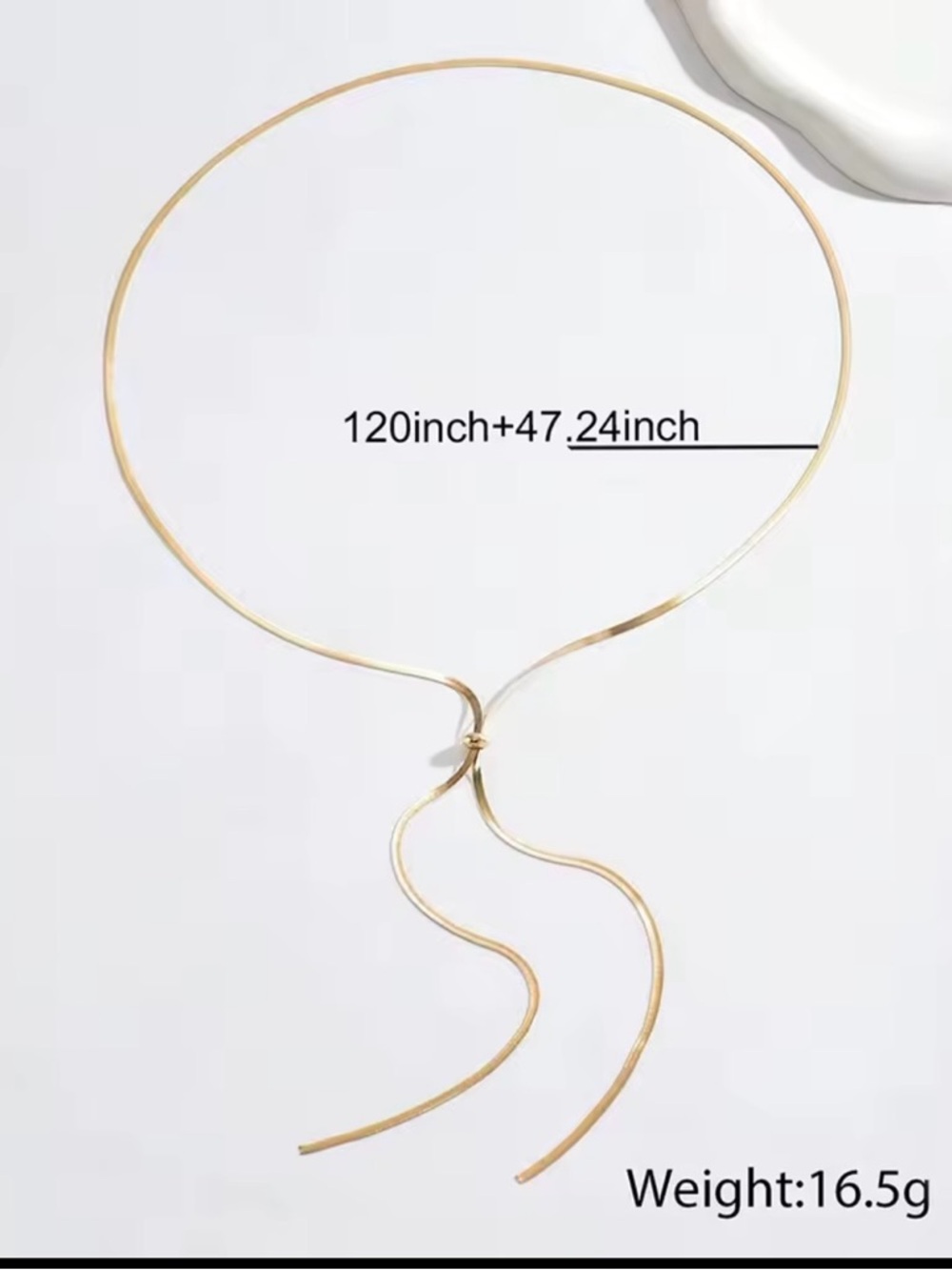 Anthropologie Gold Lariat Necklace with Drop Bars - Picture 4 of 5
